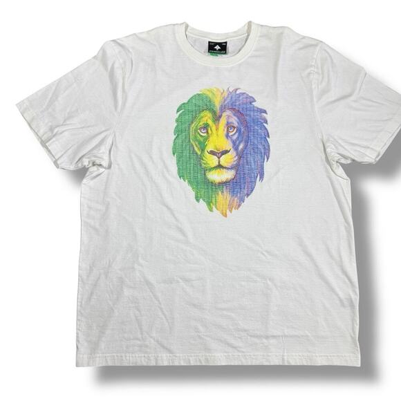 LRG Lifted Research Group XL White T-Shirt Lion Head Graphic Streetwear Skater - Picture 1 of 6